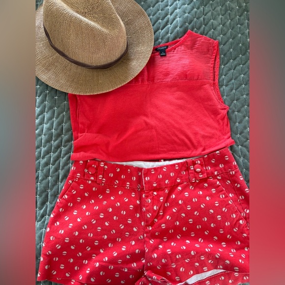 Banana Republic Pants - Banana Republic Red Geometric Shorts, Size 2